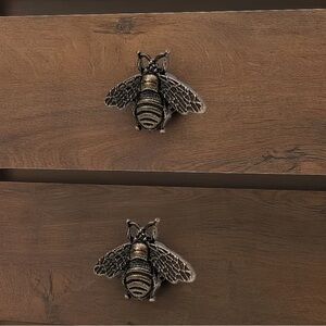 1 Set Of 2 Bumble Bee Brushed Bronze Metal Drawer Pull Handles Cabinet Door Knob